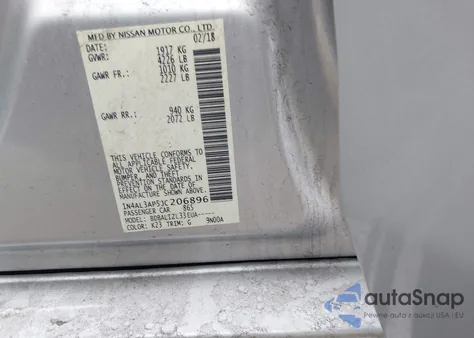 2018 Nissan Altima 2.5 Sv z USA, uszkodzony, nr VIN 1N4AL3AP5JC206896